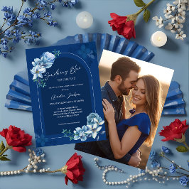 Invitación Delft Blue White Chinoiserie Floral Bridal Shower 
