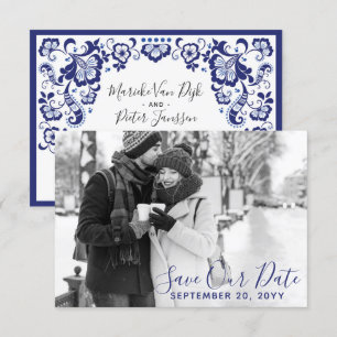 Invitación Delfts Blauw   Foto de Save The Date de Delft Blue
