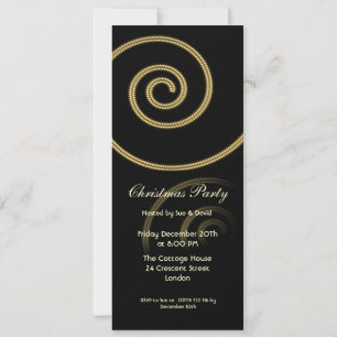 Invitación delgada con remolino en oro