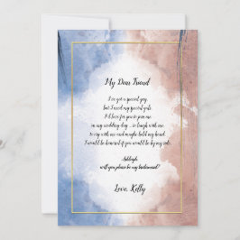 Invitación Delicada acuarela alude será mi dama de honor