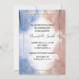 Invitación Delicada acuarela aludida a la CONFIRMACIÓN de ond