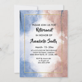 Invitación Delicada acuarela alusión a las olas Retirada