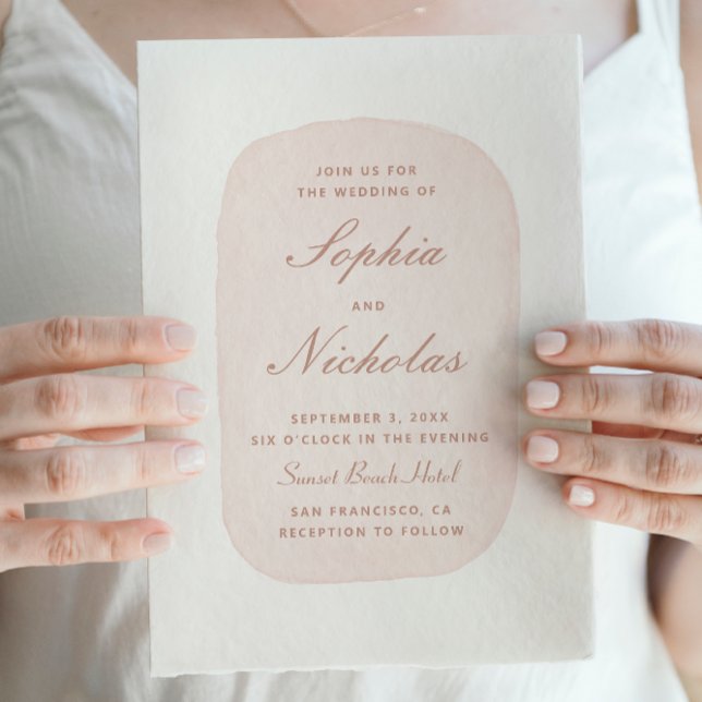 Invitación Delicada acuarela color rosa pastel boda (Subido por el creador)
