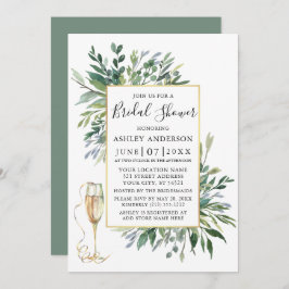 Invitación Delicada acuarela Verdor Vidrio Verde