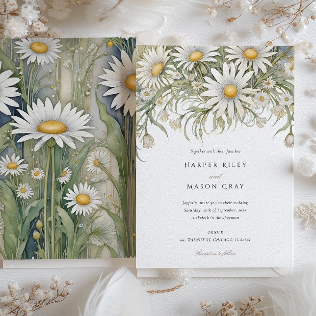 Invitación Delicada Boda Daisy Garden (Subido por el creador)