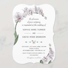 Invitación Delicada Boda de la Orquídea Blanca de Luau