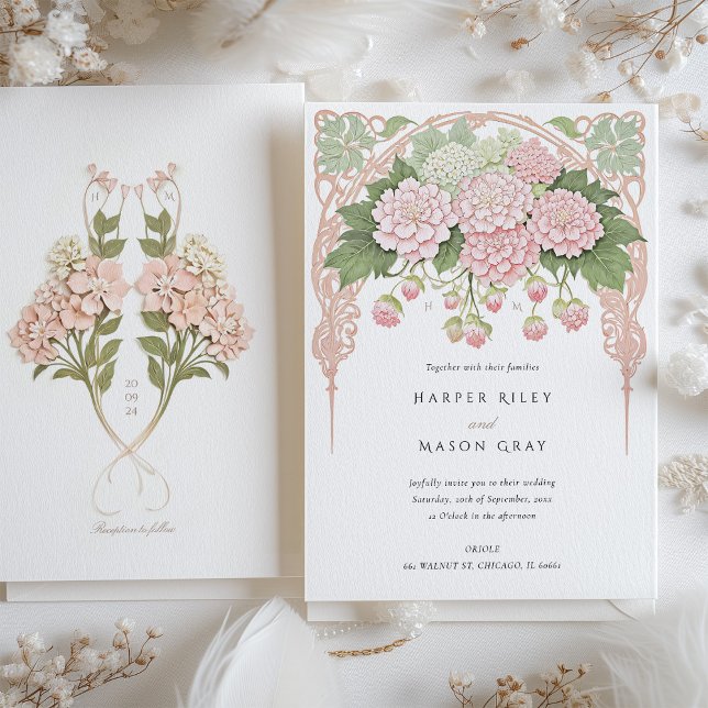Invitación Delicada Boda Jardín de Hydrangea (Subido por el creador)