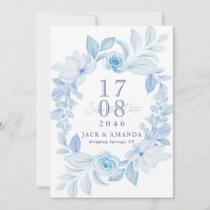 Invitación Delicada boda romántica floral Guardar fecha