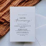 Invitación Delicada caligrafía 50° aniversario Boda<br><div class="desc">Esta delicada invitación al 50 aniversario de un boda de caligrafía es perfecta para un fiesta de aniversario moderno. El romántico diseño minimalista presenta una bonita y elegante tipografía negra sobre un fondo blanco con un aspecto limpio y sencillo.</div>