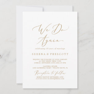 Invitación Delicada caligrafía de oro que volvemos a prometer