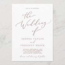 Delicada Caligrafía De Oro Rosa El Boda De