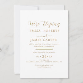 Invitación Delicada Caligrafía en Oro | Recepción de Elopamie