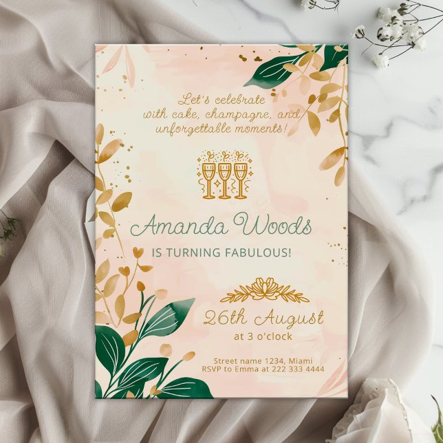 Invitación Delicada celebración de cumpleaños de armonía flor (Subido por el creador)