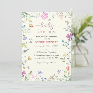 Invitación delicada de baby shower floral