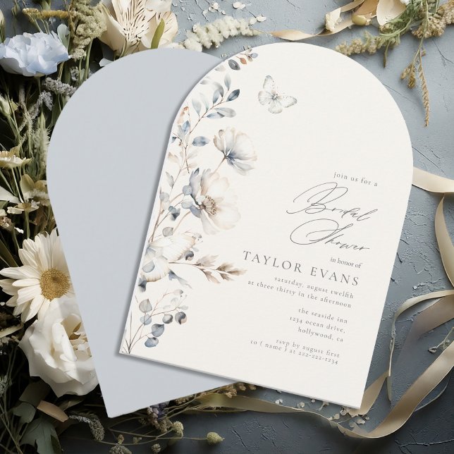 Invitación Delicada ducha de mariposa de flores silvestres ID (Subido por el creador)