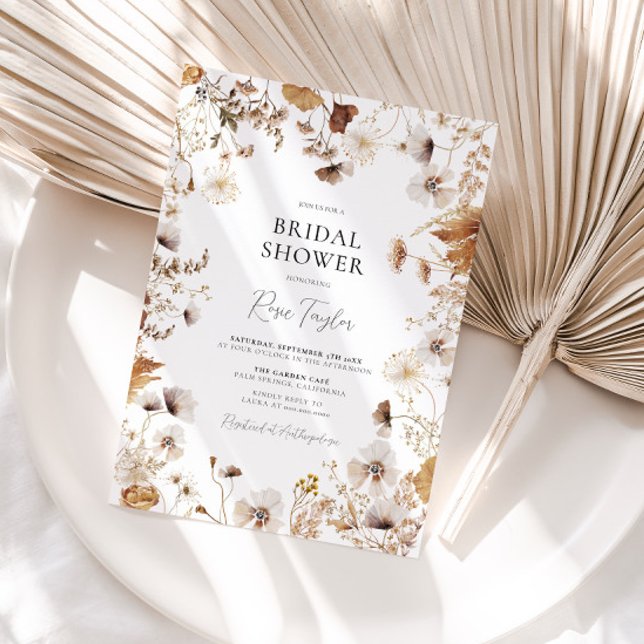 Invitación Delicada ducha de novia Earthy Wildflower (Subido por el creador)
