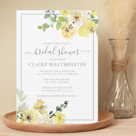 Invitación Delicada ducha de novia en el jardín floral amaril