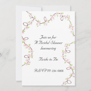 Invitación Delicada ducha de novia en flor