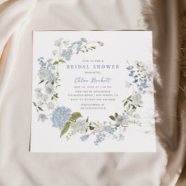 Invitación Delicada ducha espumosa de flores azules