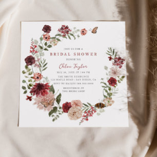 Invitación Delicada ducha espumosa de flores de flores