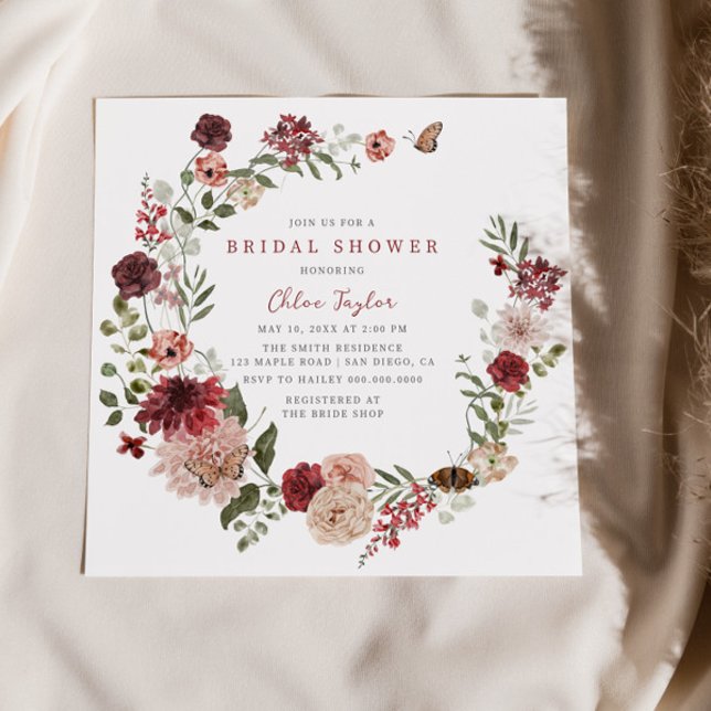 Invitación Delicada ducha espumosa de flores de flores (Subido por el creador)