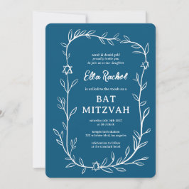 Invitación Delicada estrella botánica de David Bar Bat Mitzva