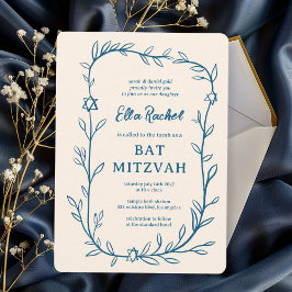 Invitación Delicada estrella botánica de David Bar Bat Mitzva
