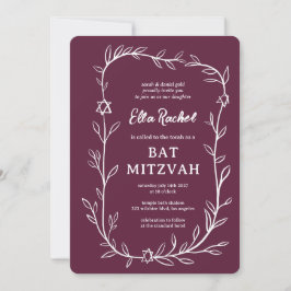 Invitación Delicada estrella botánica de David Bar Bat Mitzva