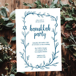 Invitación Delicada estrella Fiesta botánica de Hanukkah de D