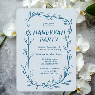 Invitación Delicada estrella Fiesta botánica de Hanukkah de D