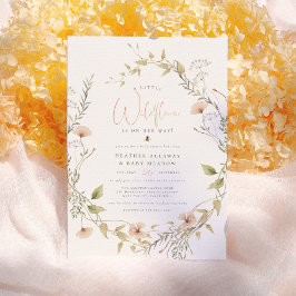 Invitación Delicada flor silvestre y ducha de bebé Boho Bee
