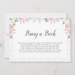 Invitación Delicada floral y algodón traen un libro