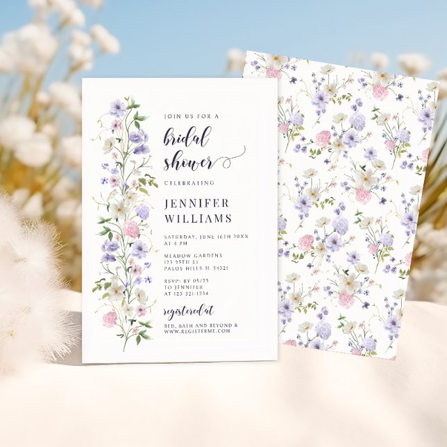 Invitación Delicada Lavender Wildflower Boho Bridal Shower (Subido por el creador)