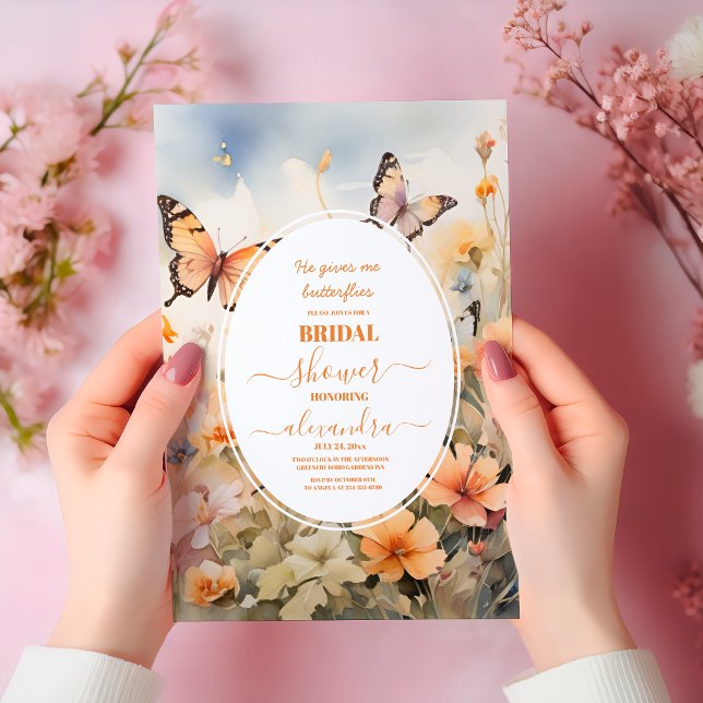 Invitación Delicada mariposa blanca Jardín Bridal Ducha (Subido por el creador)