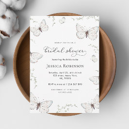 Invitación Delicada mariposa blanca Jardín Bridal Ducha