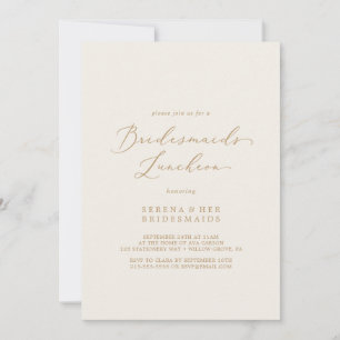 Invitación Delicada Oro y Crema Bridesmaids Luncheon