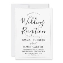 Delicada recepción de boda de caligrafía negra