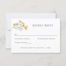 Invitación Delicada respuesta de RSVP a la boda de flores sil