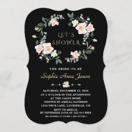 Invitación Delicadas flores blancas de Rubor Wreath Bridal Sh