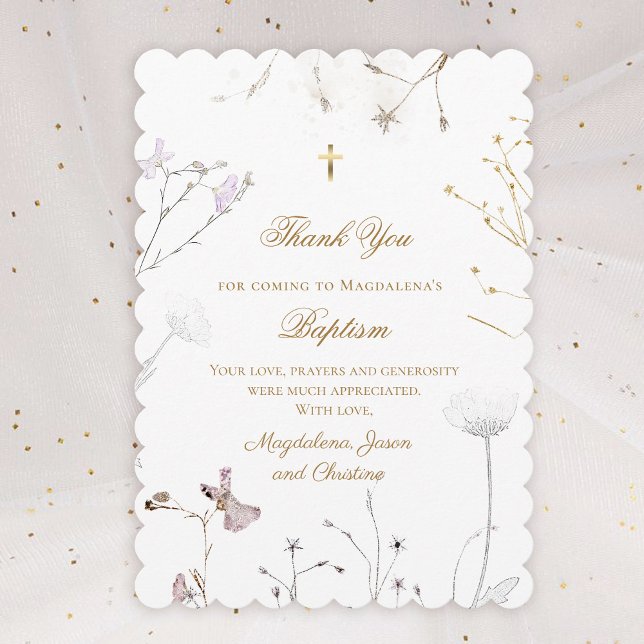 Invitación delicadas flores silvestres gracias por venir tarj (Subido por el creador)