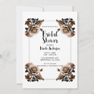 Invitación Delicadas Rosas Melocotón Antiguas Regaderazo Nupc