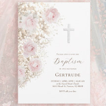 delicadas rosas y bouquet de gipsófilas Bautizo