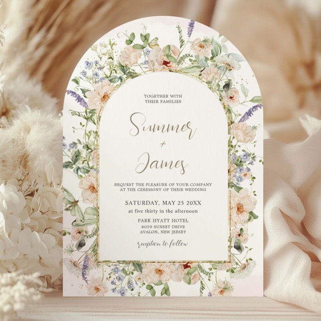Invitación Delicado Arco de Boda de Flor Silvestre (Subido por el creador)