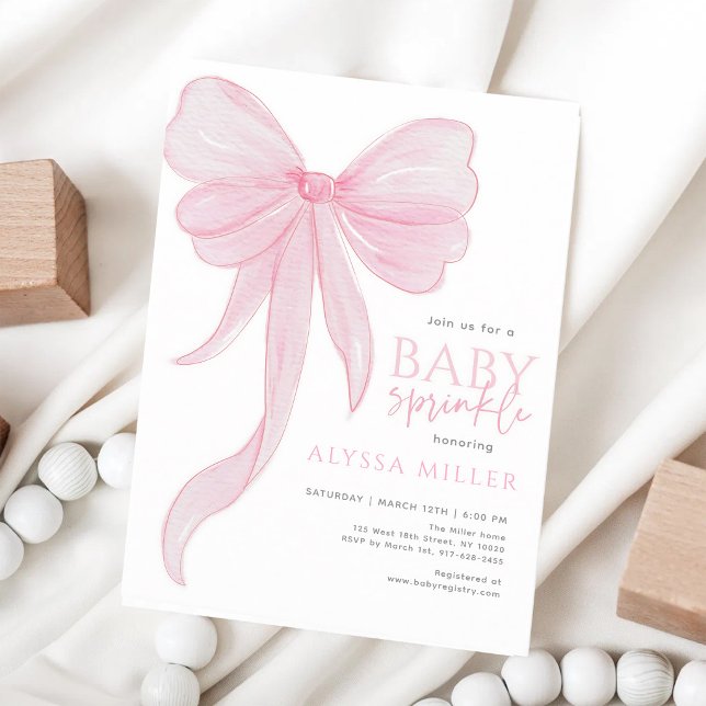 Invitación Delicado Arco Rosa Niña Baby Sprinkle (Subido por el creador)