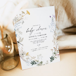 Invitación Delicado bebé de flores silvestres de Boho en el B