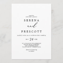 Invitación Delicado Boda Casual de la caligrafía negra