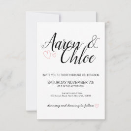 Invitación Delicado Boda de caligrafía Minimalista