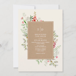 Invitación Delicado Boda de Cardstock Botánico