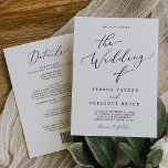 Invitación Delicado Boda De Cena Negro En Un QR<br><div class="desc">Esta delicada caligrafía negra, toda en una cena QR, es perfecta para un boda moderno. El romántico diseño minimalista presenta una bonita y elegante tipografía negra sobre un fondo blanco con un aspecto limpio y sencillo. Guarde el papel incluyendo los detalles en la parte posterior de la invitación a la...</div>