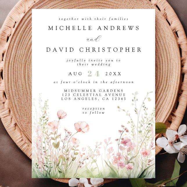 Invitación Delicado Boda de Flor Silvestre (Subido por el creador)